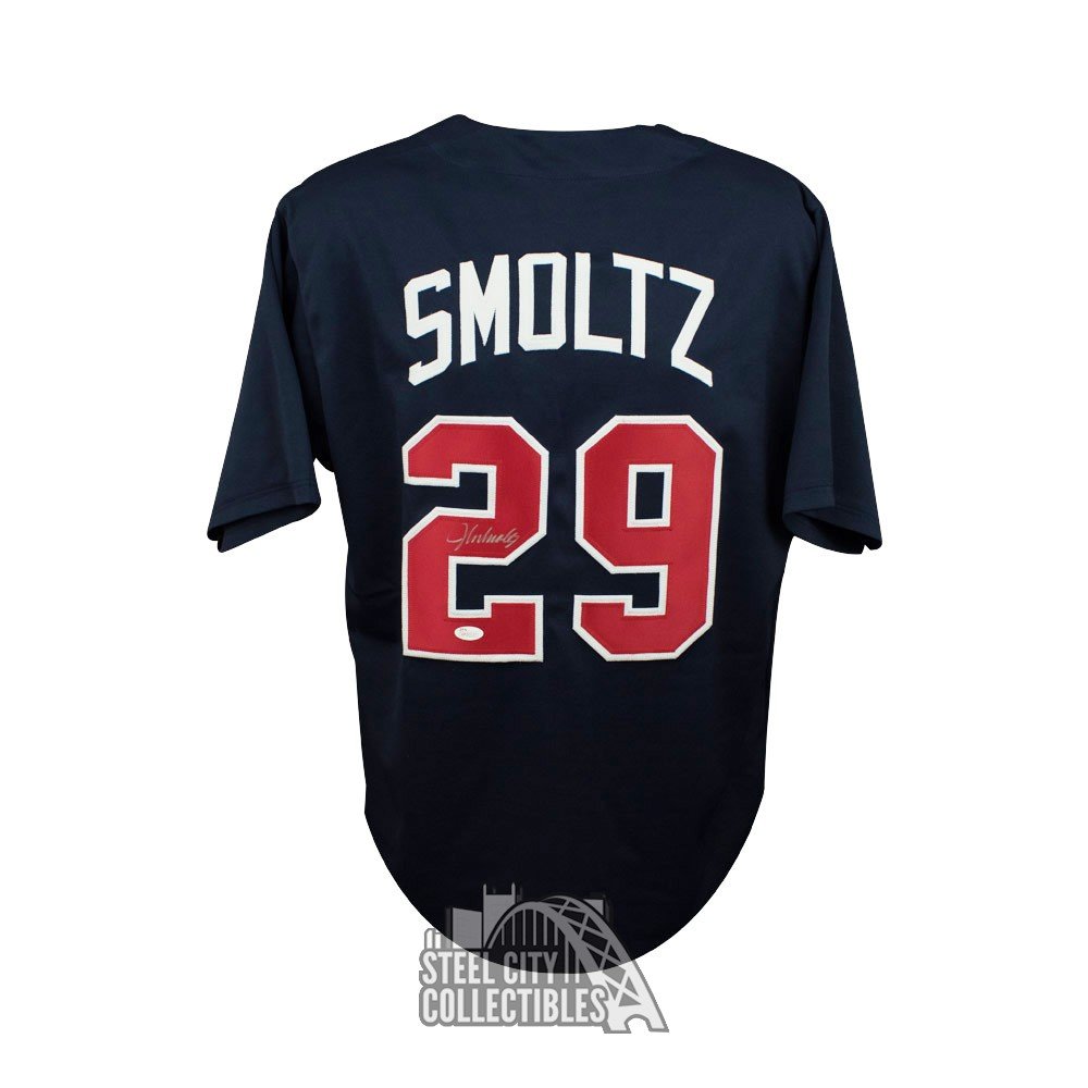 John Smoltz Autographed Atlanta Custom Navy Baseball Jersey - JSA COA