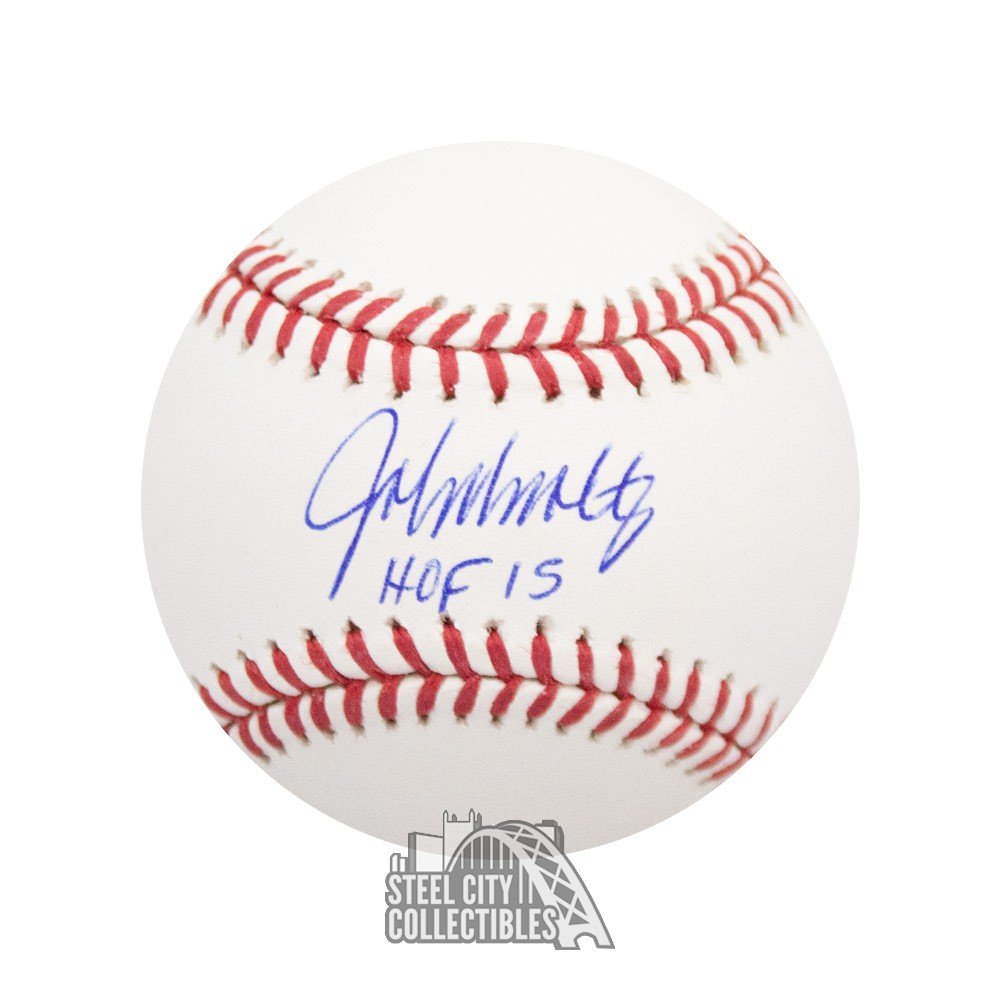 Autographed/Signed John Smoltz Atlanta White Baseball Jersey JSA COA