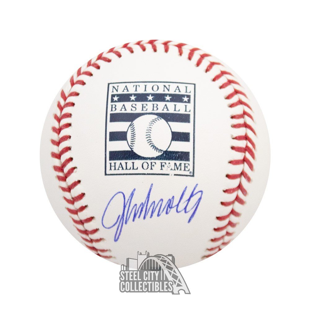 John Smoltz autographed National Baseball Hall of Fame™ stats bat