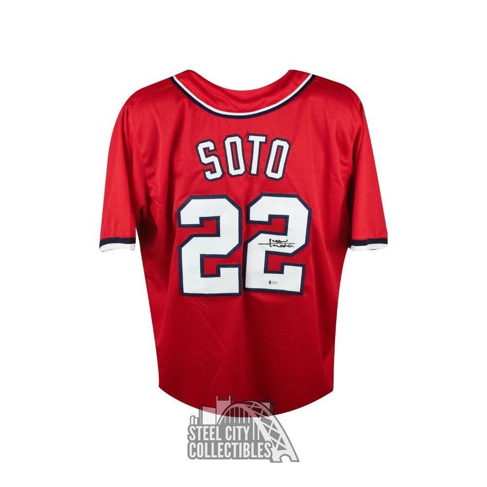 Juan Soto Autographed Washington Nationals Red Majestic Baseball Jersey -  BAS COA