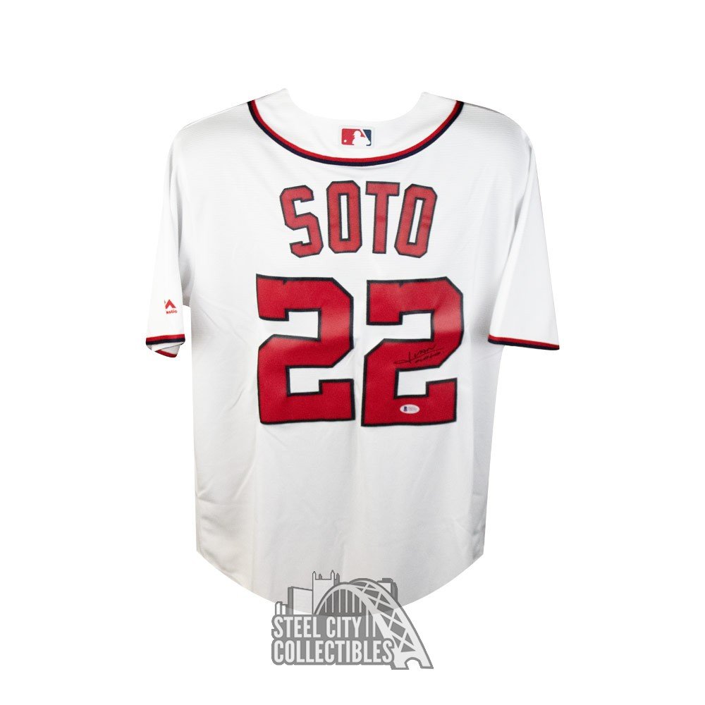 Juan Soto Autographed Washington Nationals White Majestic Baseball