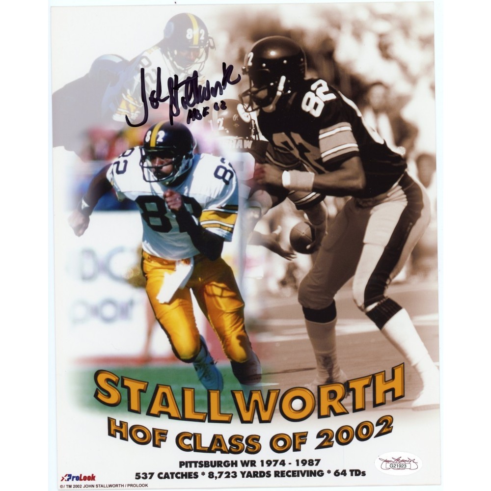 John Stallworth HOF 02 Autographed Pittsburgh Steelers 8x10 Photo