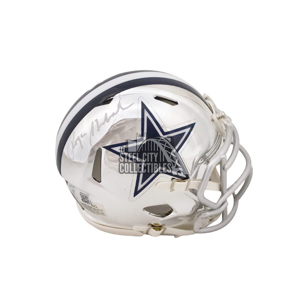 Roger Staubach Autographed Dallas Cowboys Chrome Mini Football