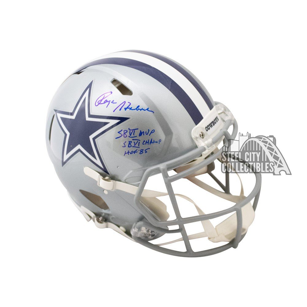 Cowboys Roger Staubach HOF 85 Signed Lunar Full Size Speed