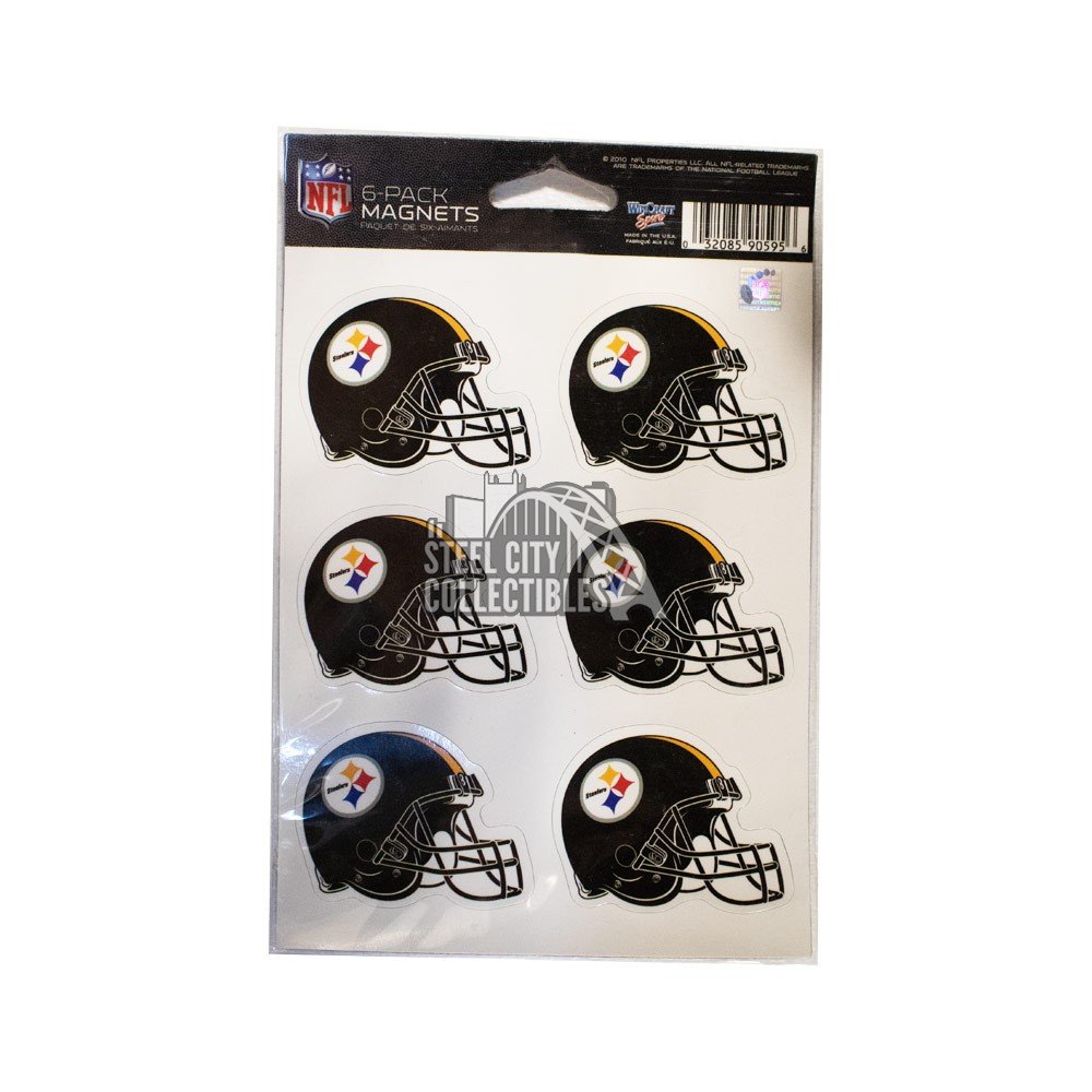 Pittsburgh Steelers 6 Pack Helmet Magnets