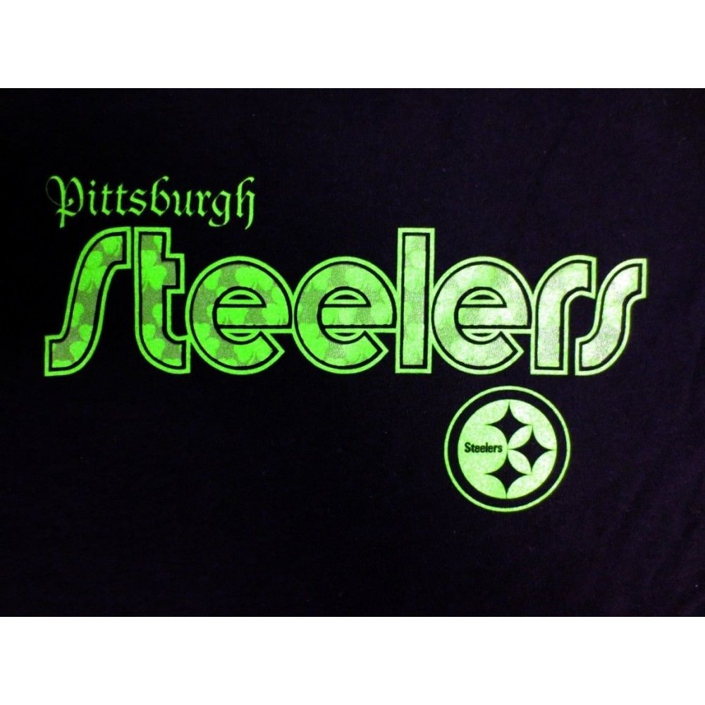 Pittsburgh Steelers NFL Women's Irish Shamrocks Black T-Shirt