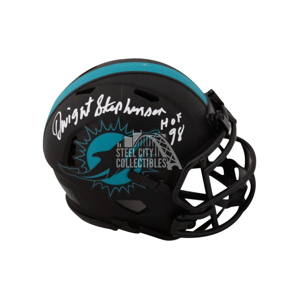 HOF - Dolphins Dwight Stephenson Signed Authentic Lunar Eclipse HOF Helmet  with HOF 98 Inscription