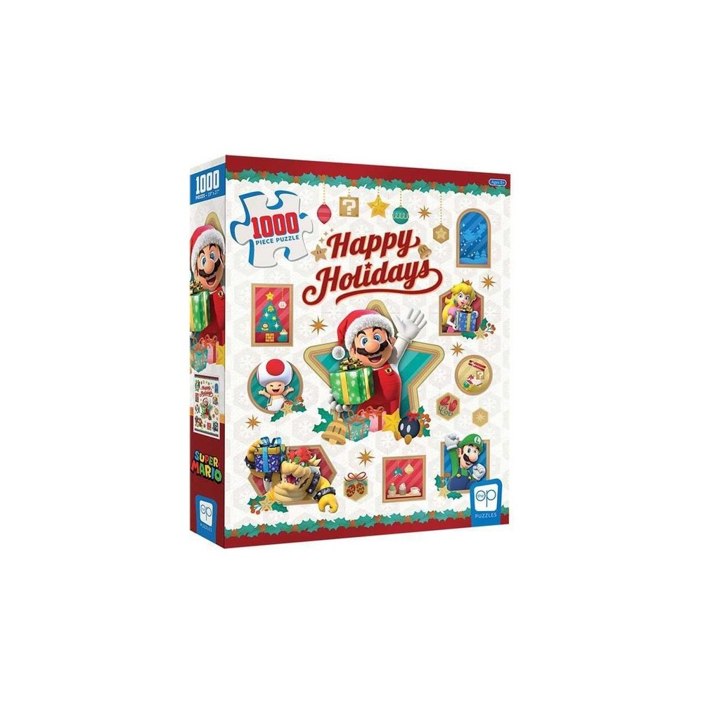 Super Mario "Happy Holidays" 1000Piece Puzzle Steel City Collectibles