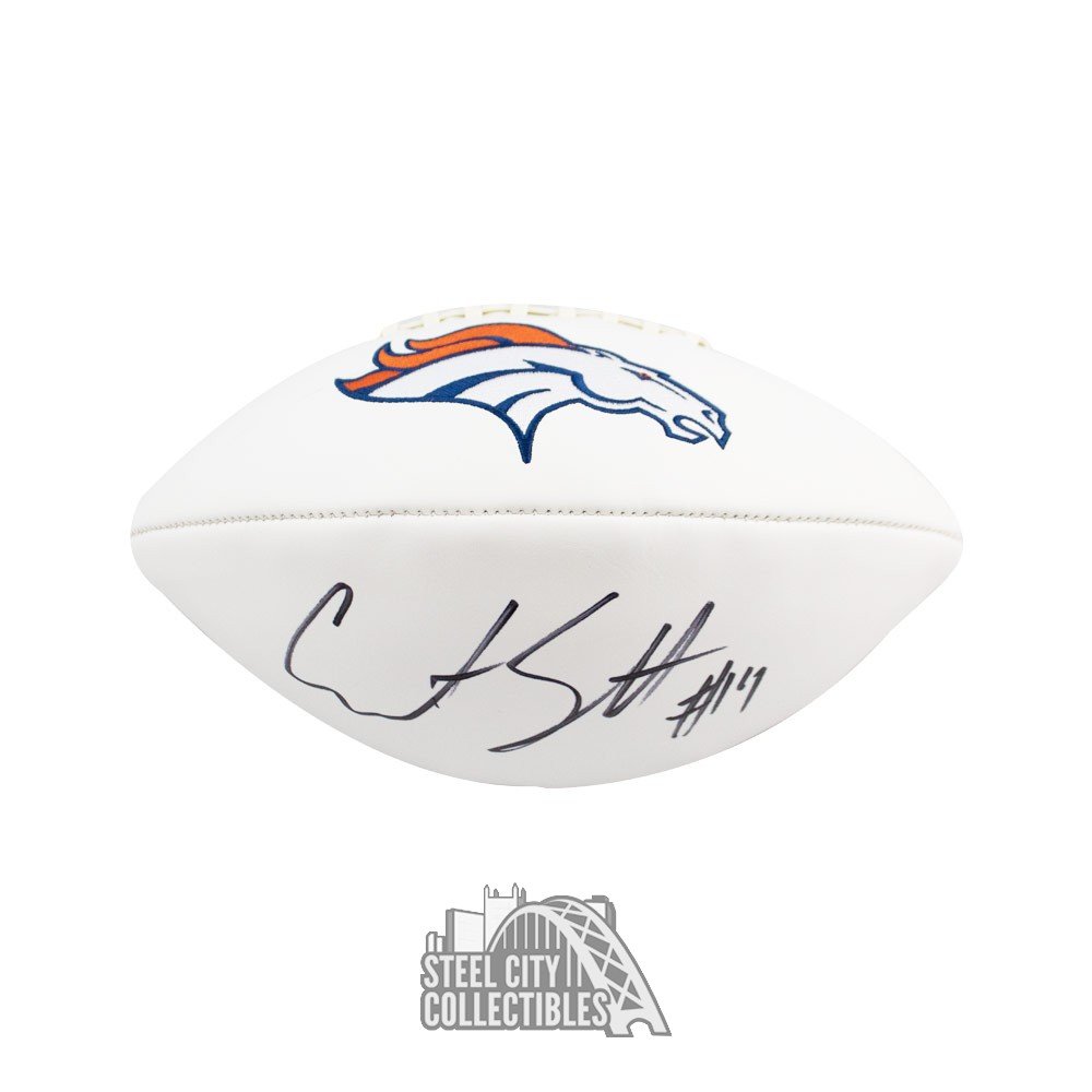 Courtland Sutton Autographed Denver Broncos Logo Football-BA W