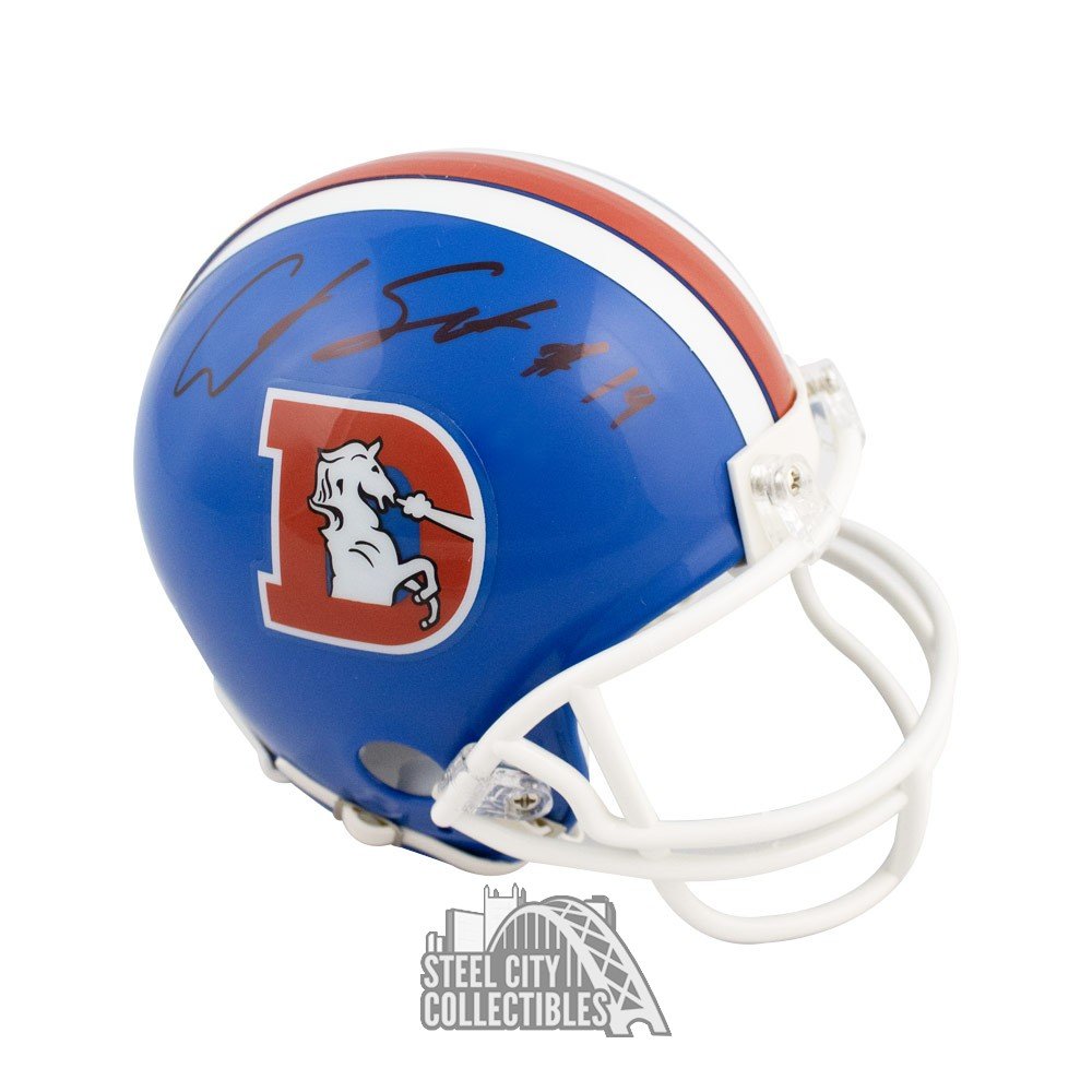 Courtland Sutton Autographed Denver Broncos Throwback Mini Football Helmet  - JSA
