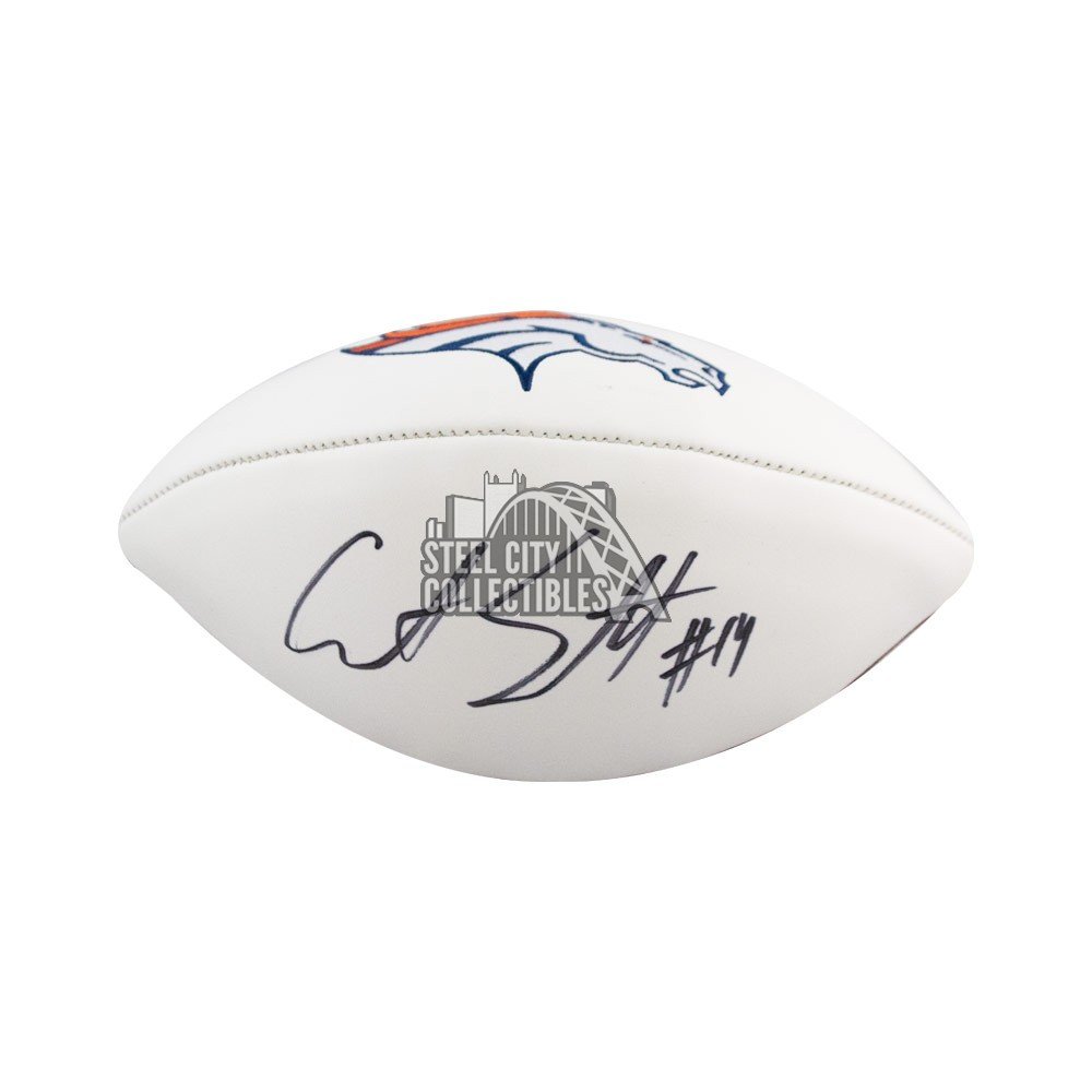 Courtland Sutton Autographed Denver Broncos Logo Football-BA W