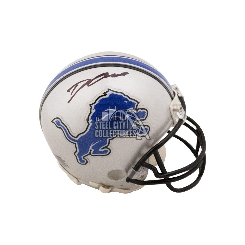 D'Andre Swift Autographed Detroit Lions Mini Football Helmet - Fanatics