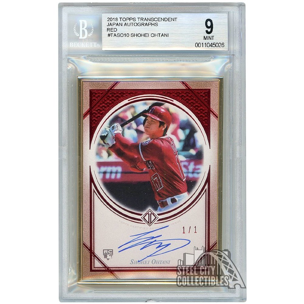 2018 SHOHEI OHTANI AUTO RC TRUE #1/1 TOPPS TRANSCENDENT RED JAPAN BGS 9.5  W/10