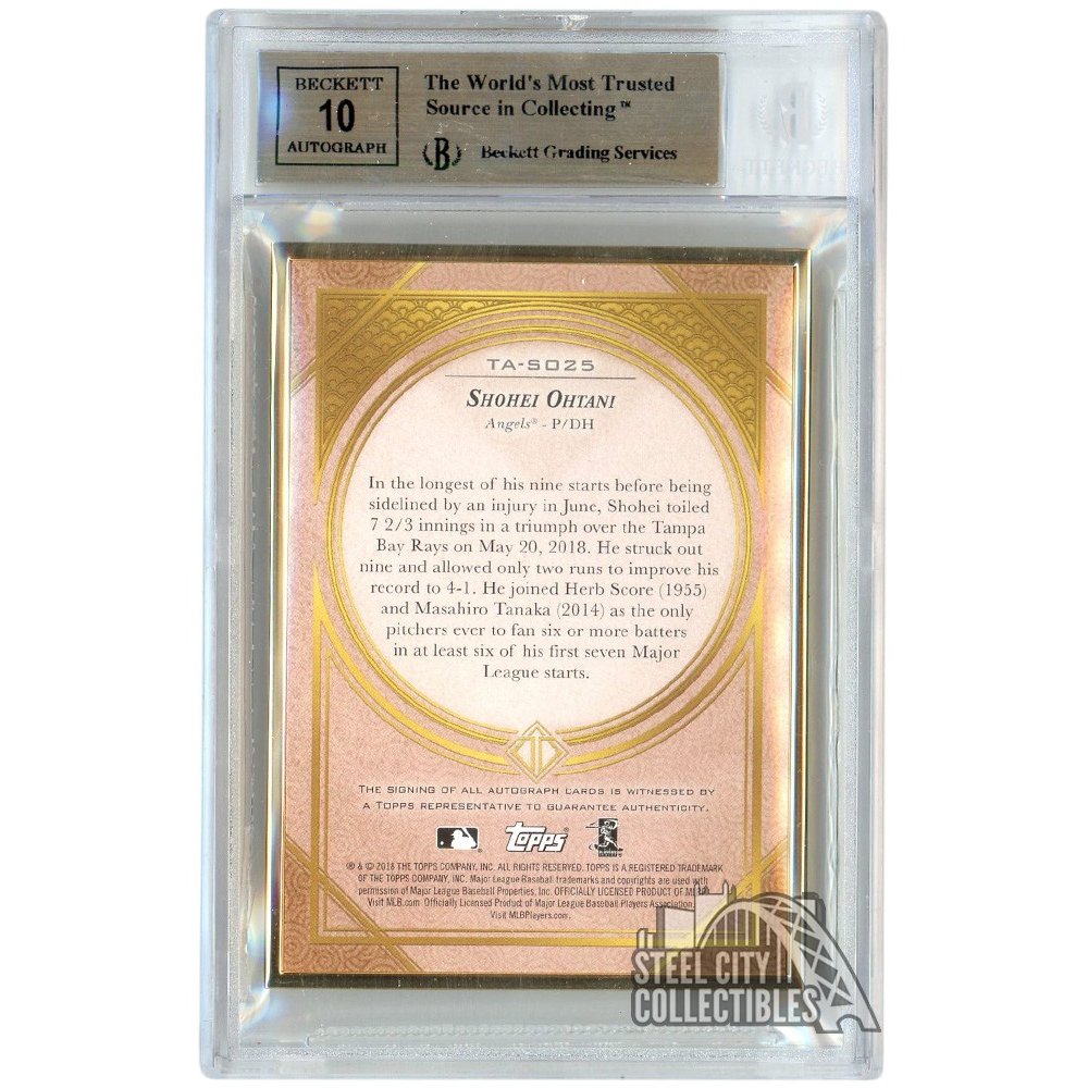 2018 SHOHEI OHTANI AUTO RC TRUE #1/1 TOPPS TRANSCENDENT RED JAPAN BGS 9.5  W/10