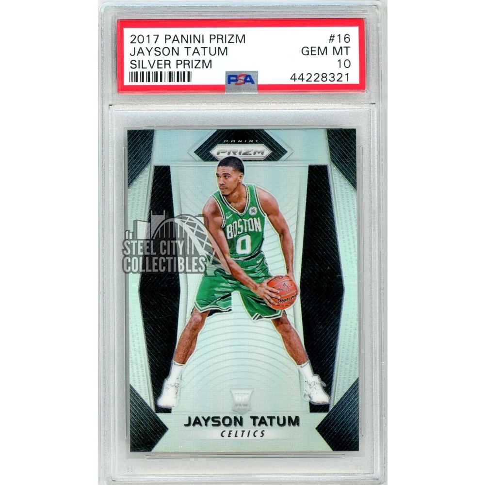 Jayson Tatum 2017-18 Panini Prizm Silver Rookie Card RC #16 PSA 10