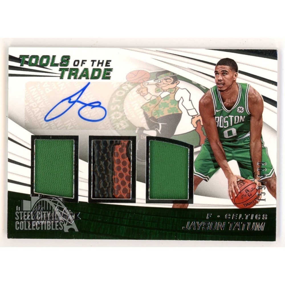 Jayson Tatum 2017-18 Panini Absolute Autograph Triple Relic Rookie Card ...