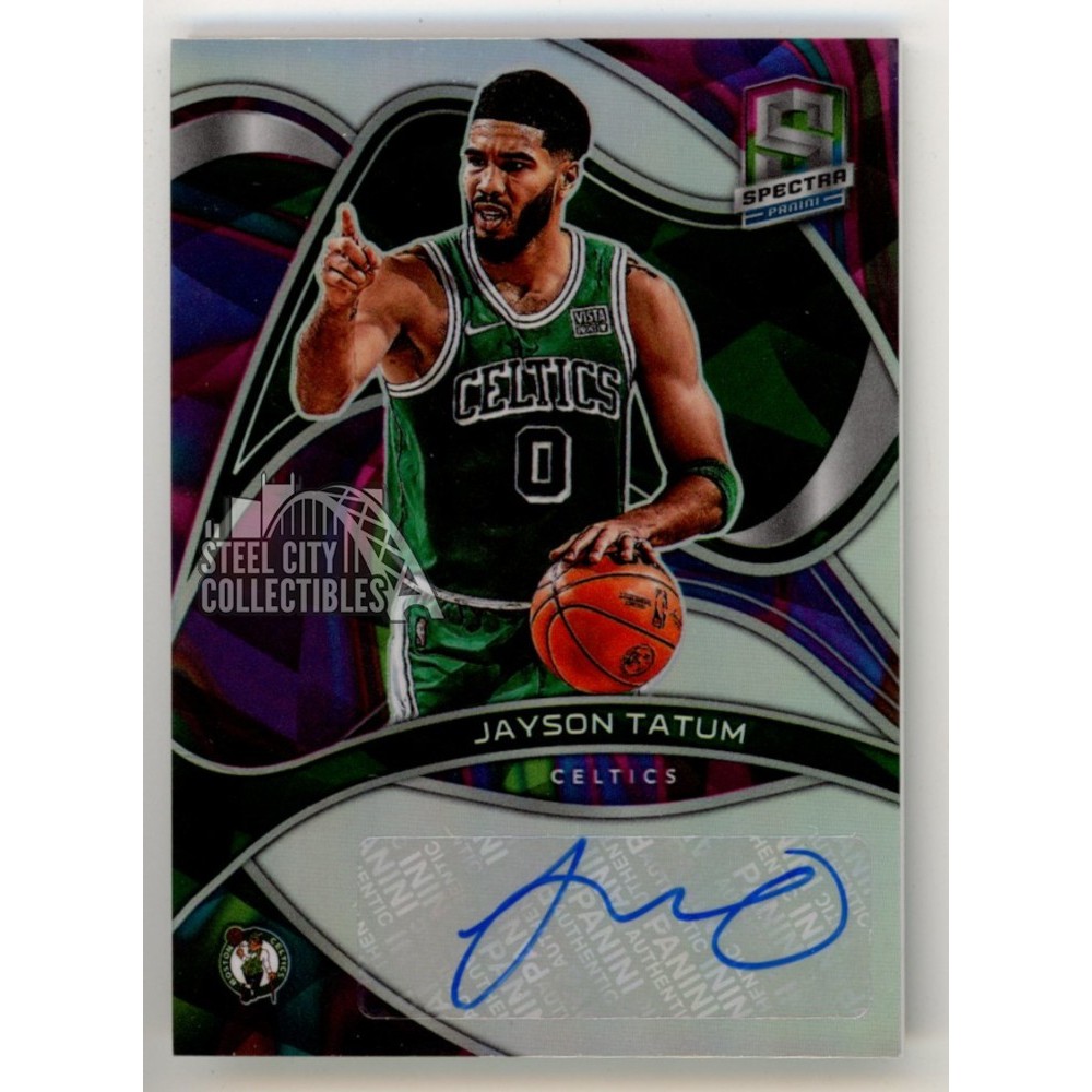 Jayson Tatum 2021-22 Panini Spectra Marble Autograph Card #S-JYT 4/5 ...