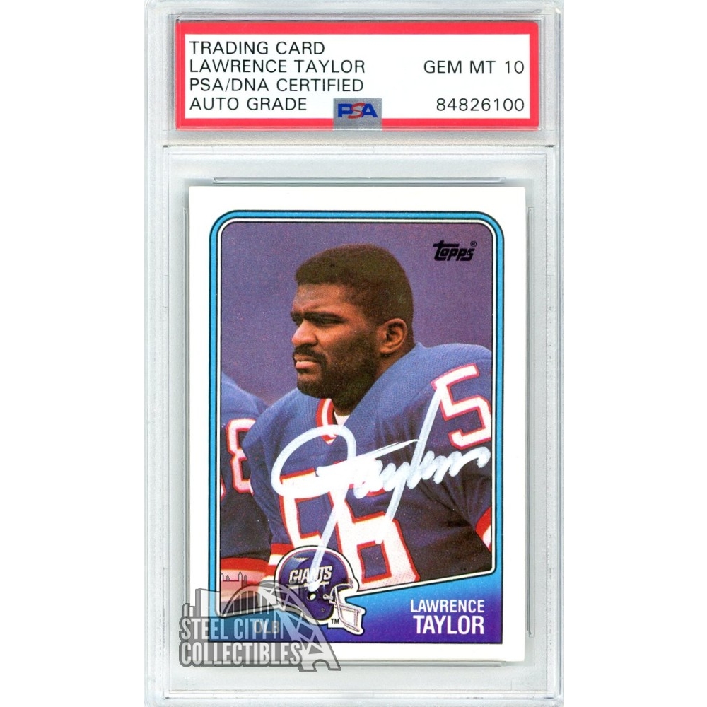 Lawrence Taylor 2004 Fleer Greats Autograph Card #52 PSA/DNA (Red)