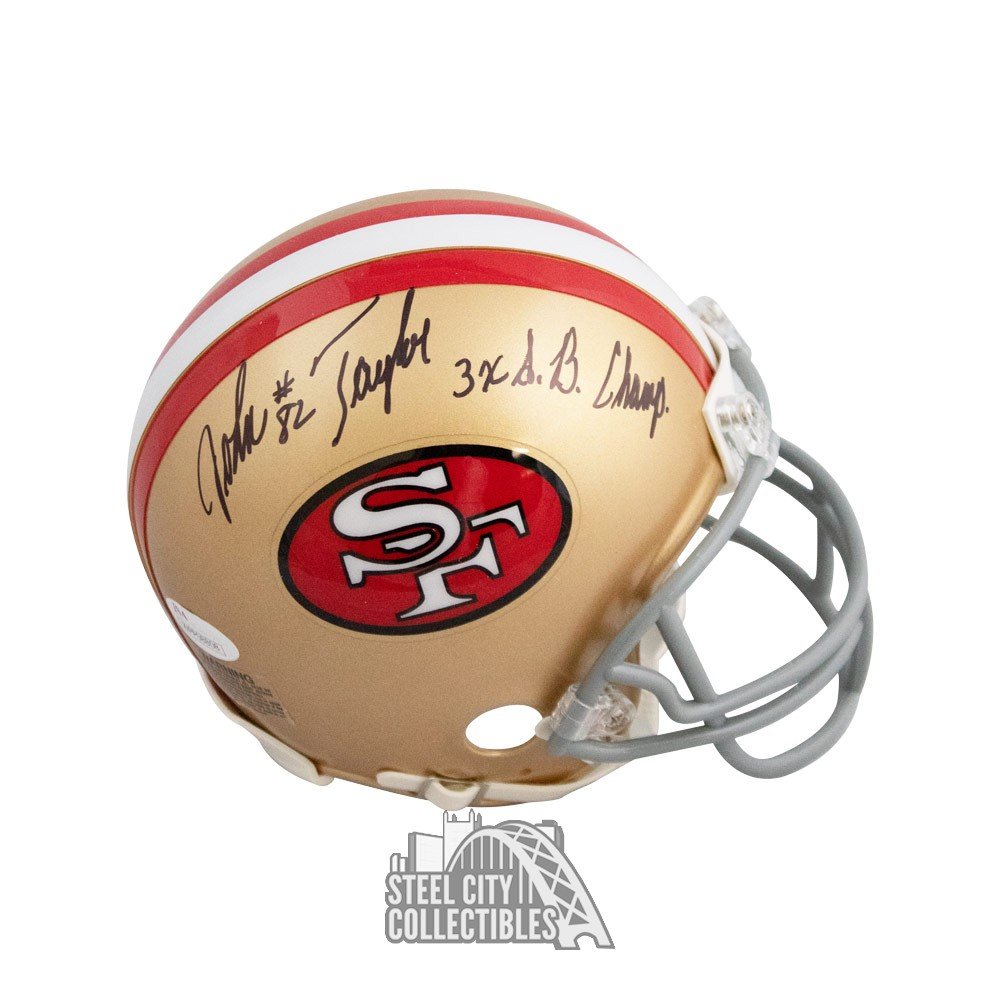 John Taylor 3x SB Champ Autographed San Francisco 49ers Mini