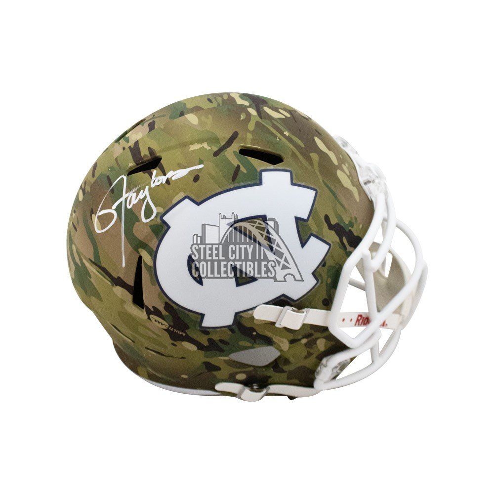 Lawrence Taylor Autographed UNC Camo Replica Full-Size Football