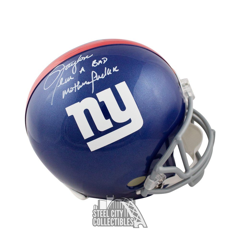 Lawrence Taylor- Autographed Signed New York Giants (Throwback) Deluxe  Full-Size Replica Helmet With Lt Was A Bad M F Inscription - JSA