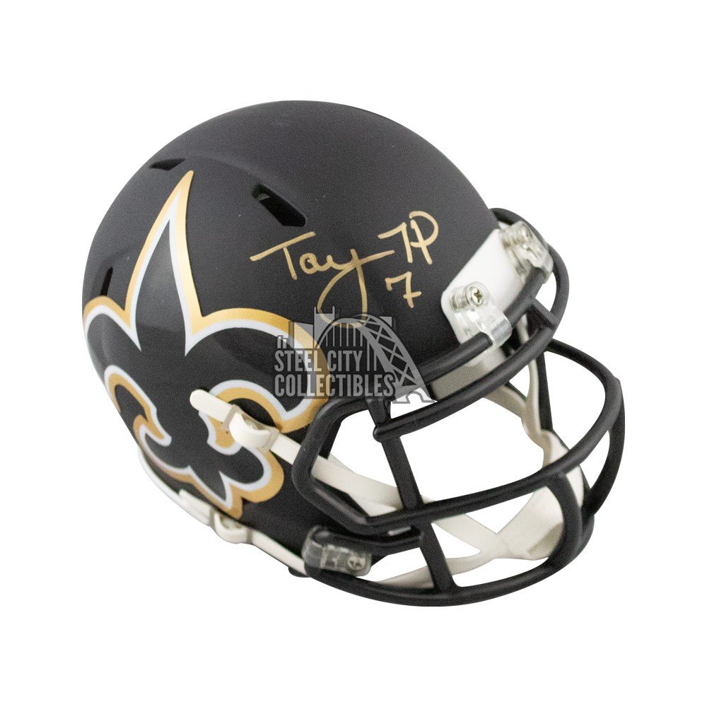 Taysom Hill Autographed New Orleans Saints AMP Mini Football Helmet - BAS  COA