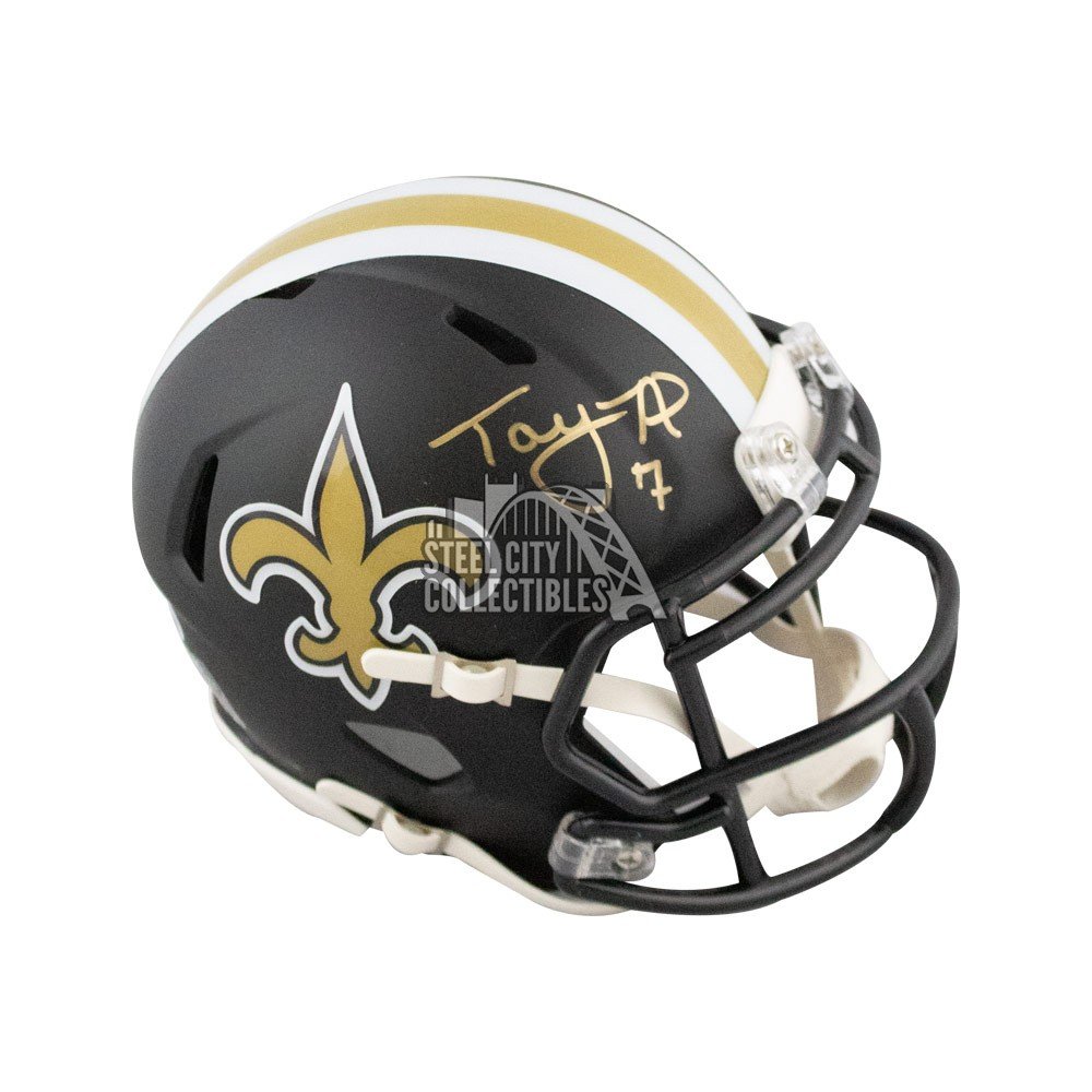 Taysom Hill Autographed New Orleans Saints Black Eclipse Speed Mini Helmet  Beckett BAS Stock #177444 - Mill Creek Sports