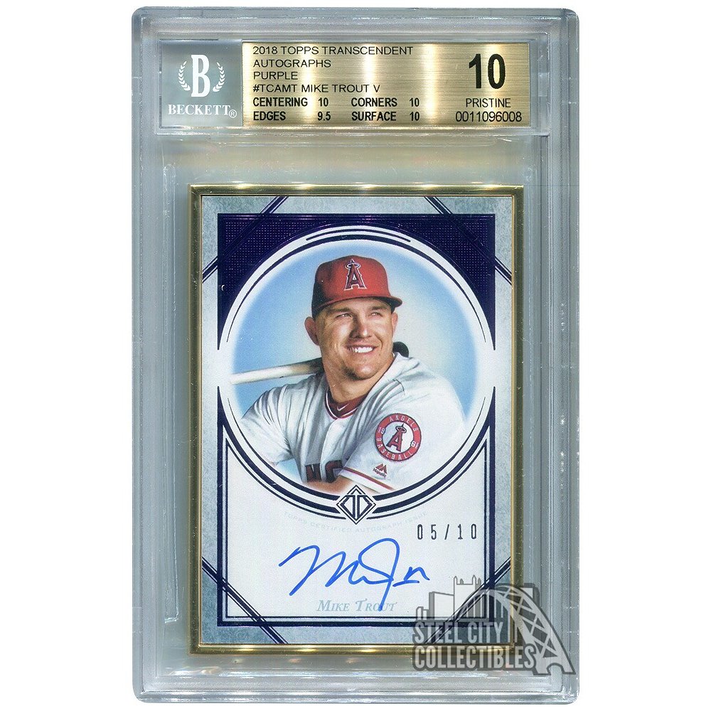 Mike Trout 2018 Topps Transcendent Autographed Card Purple 5/10 - BGS ...