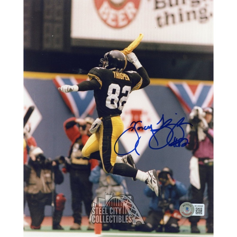 Yancey Thigpen Autographed Pittsburgh Steelers 8x10 Photo - BAS (Jumping)