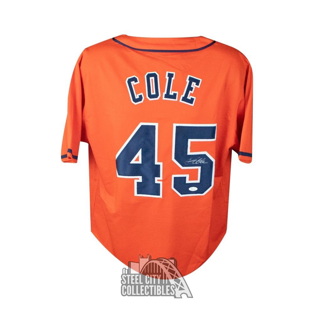 Gerrit Cole Autographed Custom Houston Orange Baseball Jersey - JSA COA