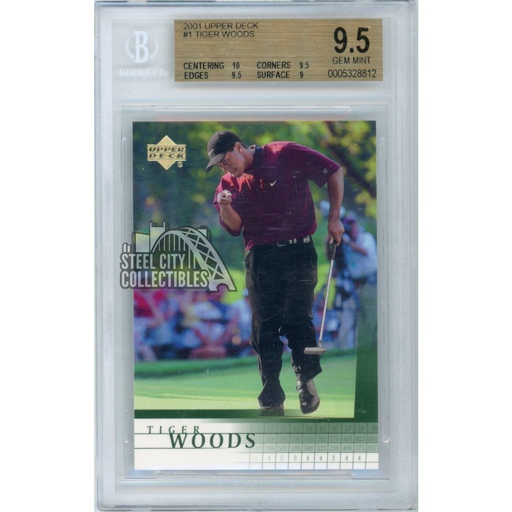 Tiger Woods 2001 Upper Deck Golf Rookie Card BGS 9.5 | Steel City