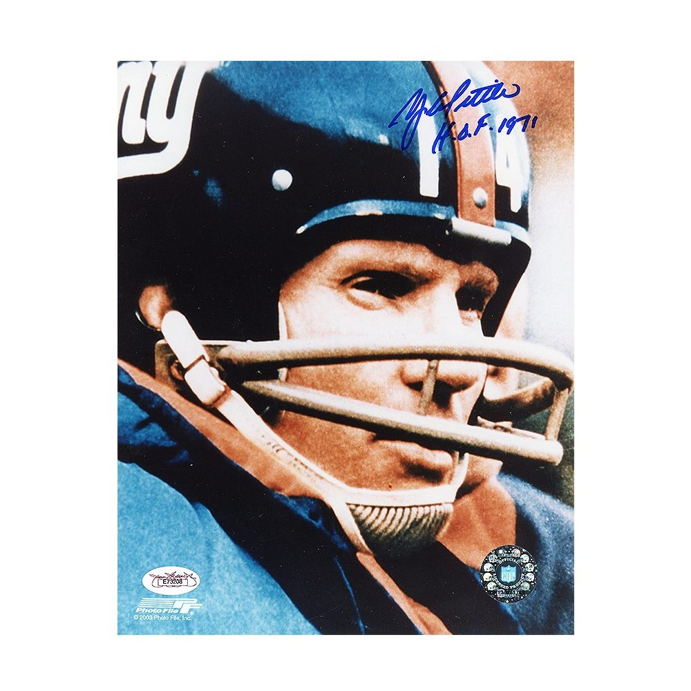 YA Tittle Autographed New York Giants 8x10 Photo (HOF 1971) - JSA COA