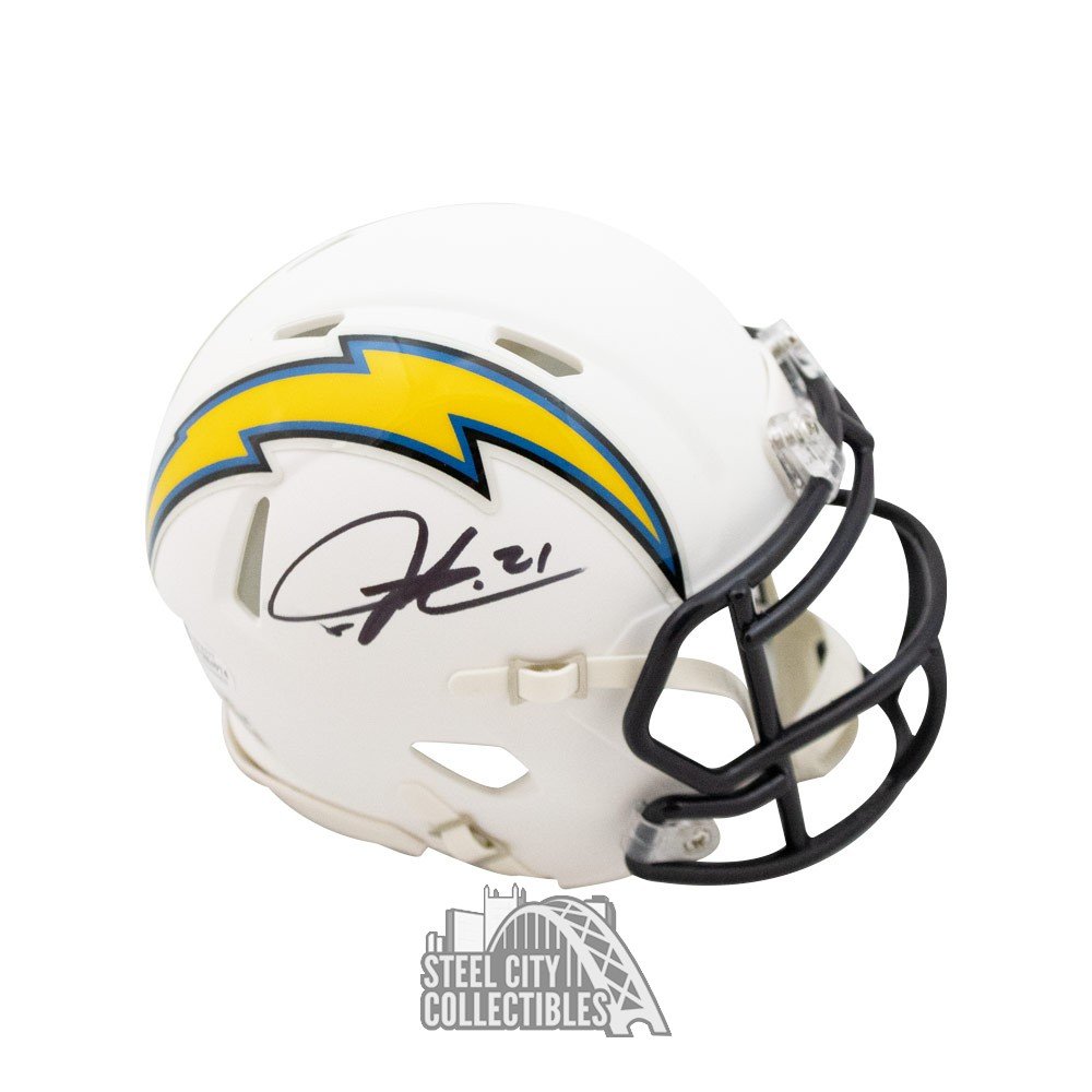 LADAINIAN TOMLINSON SIGNED SAN DIEGO CHARGERS SPEED AUTHENTIC HELMET W/ HOF  17