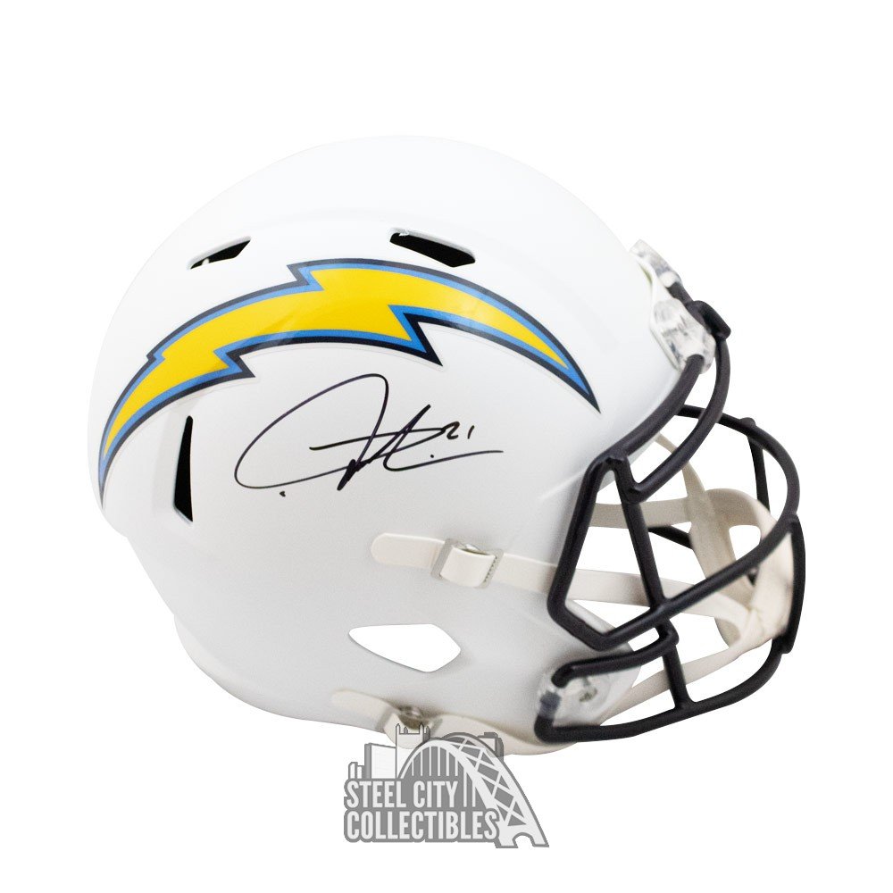 LaDainian Tomlinson Autographed San Diego Chargers Flat White Replica  Full-Size Football Helmet - BAS COA