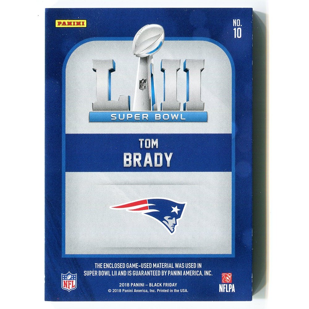 Tom Brady 2018 Score Color Rush #1 BGS - 10 Pristine Black Label