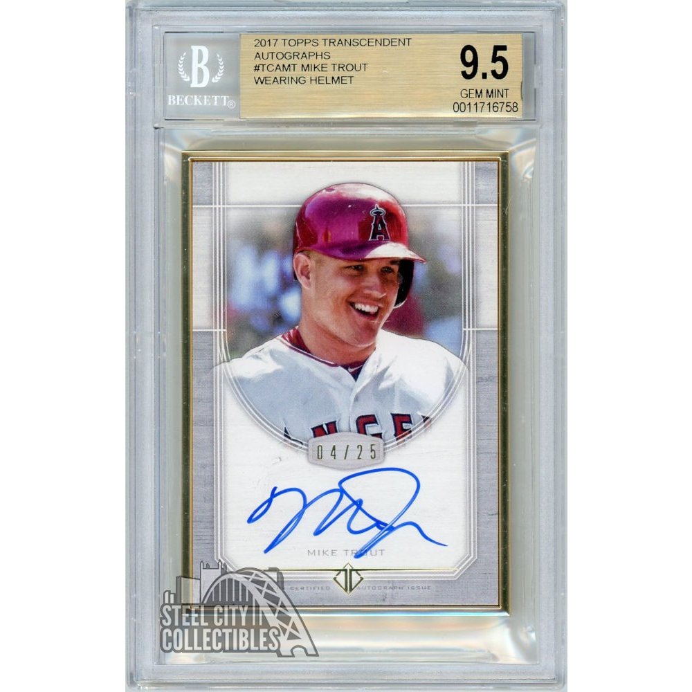 Mike Trout 2017 Topps Transcendent Framed Autograph 04/25 - BGS 9.5 ...