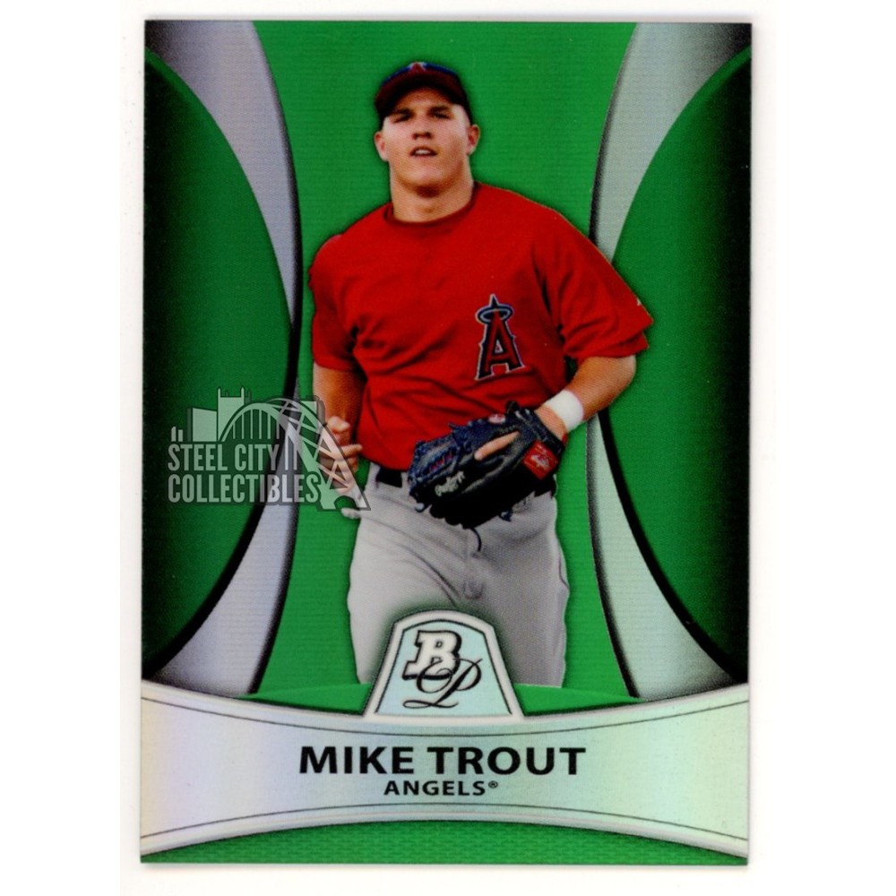 Mike Trout 2010 Bowman Platinum Prospects Green Refractor Rookie Card RC  291/499 #PP5