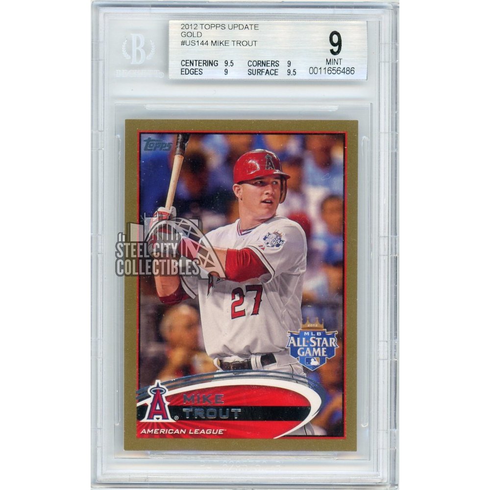 Mike Trout 2012 Topps Update Baseball Gold 0782/2012 BGS 9 | Steel City ...