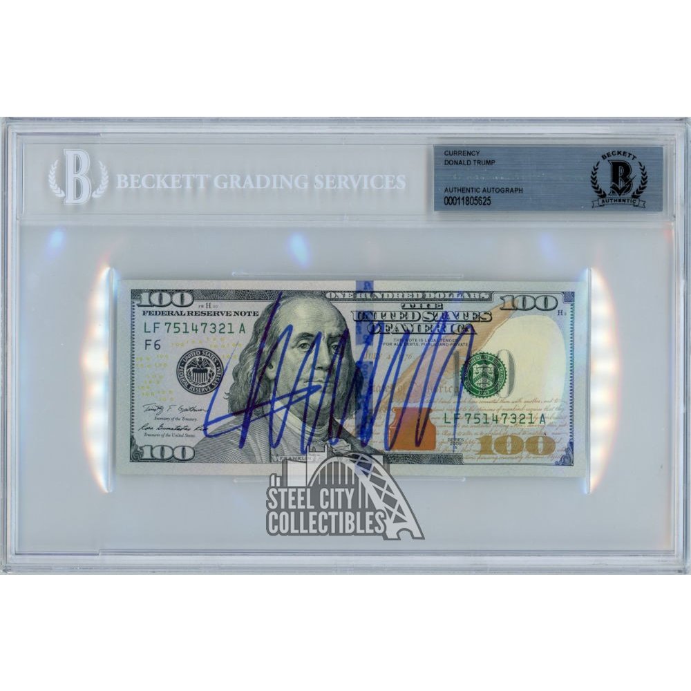 Donald Trump Potus Autograph 100 Bill Beckett Certified Authentic