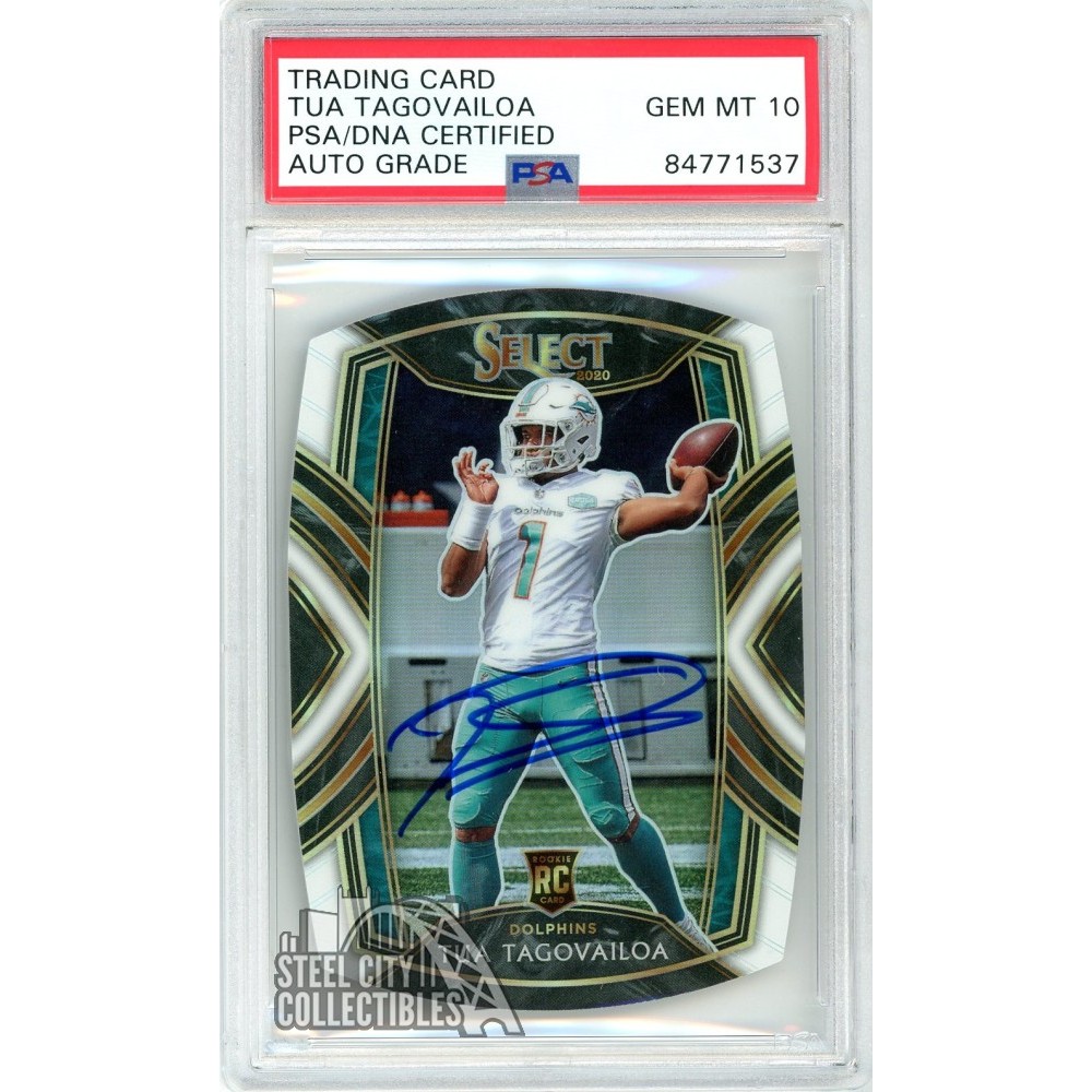 Tua Tagovailoa 2020 Panini Select White Die Cut Autograph Rookie Card #245  PSA/DNA 10