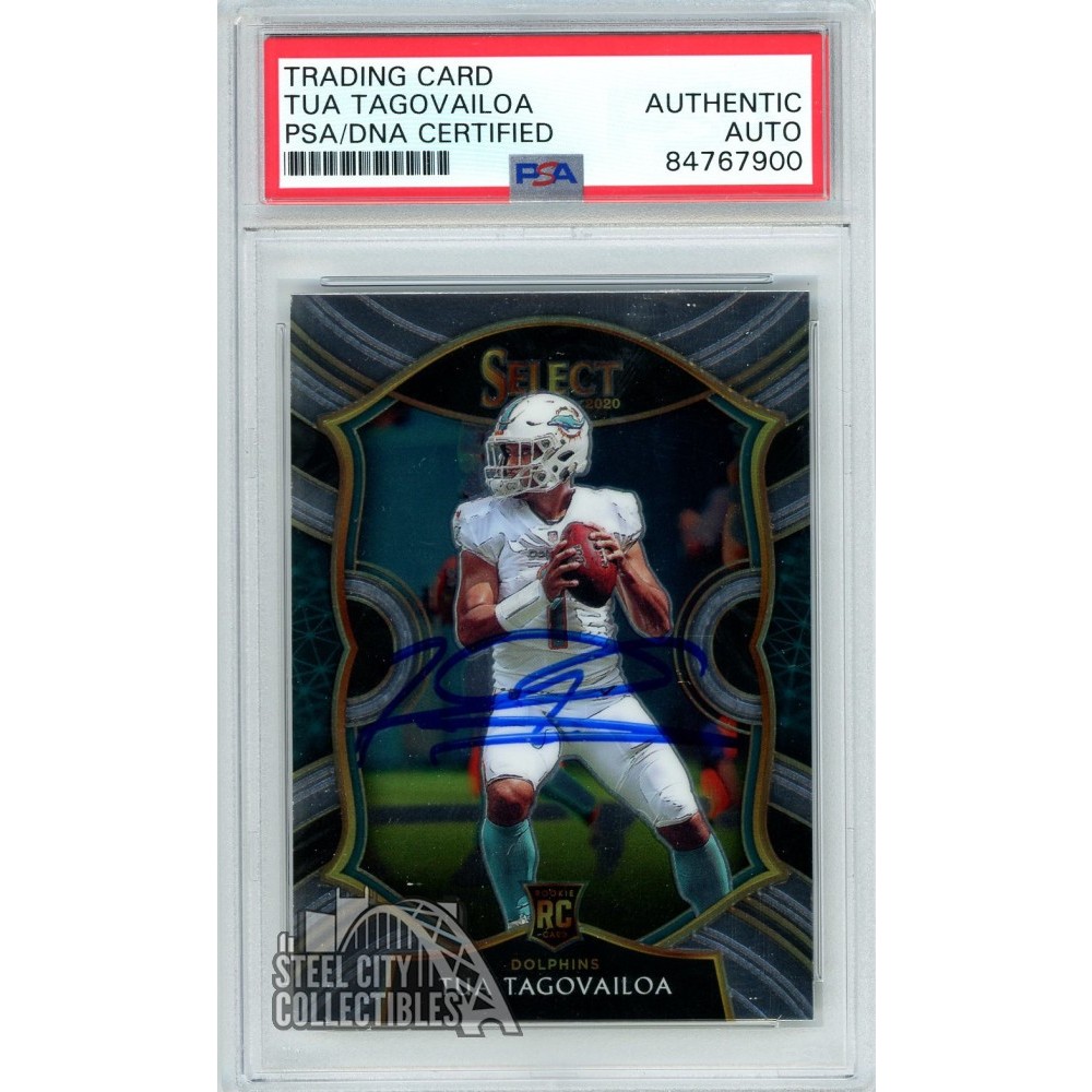 Tua Tagovailoa 2020 Panini Select Concourse Autograph RC Card #45 PSA ...