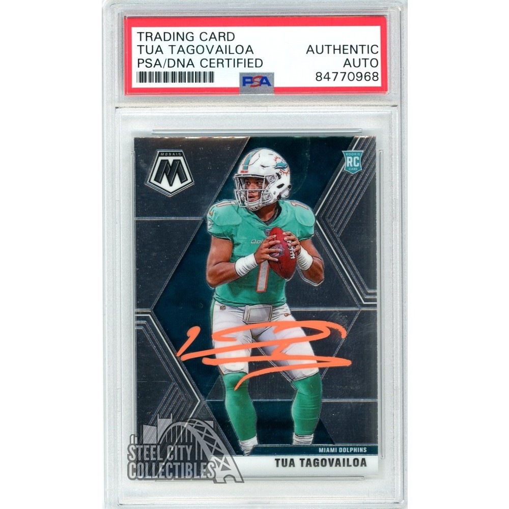 Tua Tagovailoa 2020 Panini Mosaic Autograph Rookie Card #203 PSA/DNA (Orange)