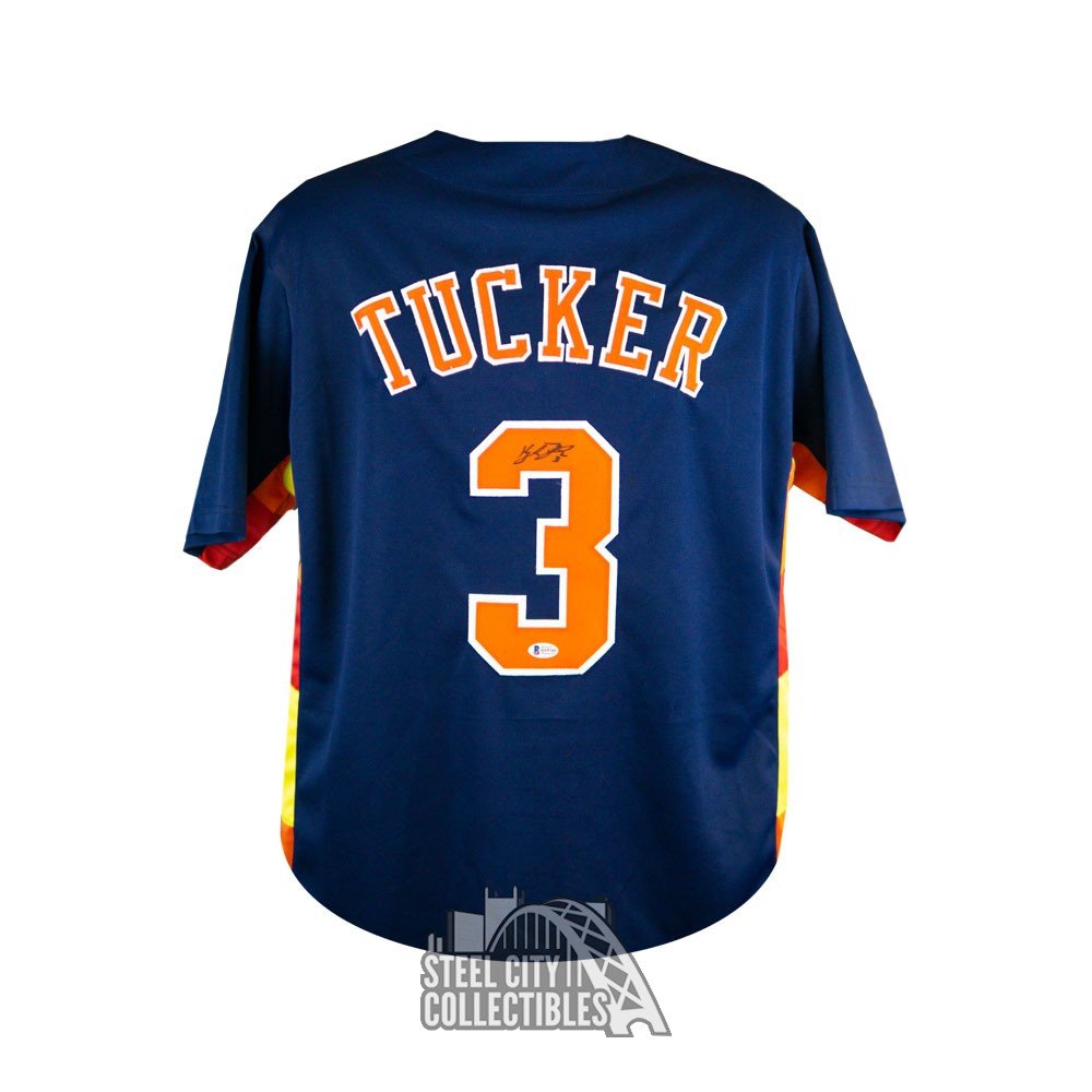 Kyle Tucker Autographed Houston Custom Blue Baseball Jersey - BAS COA
