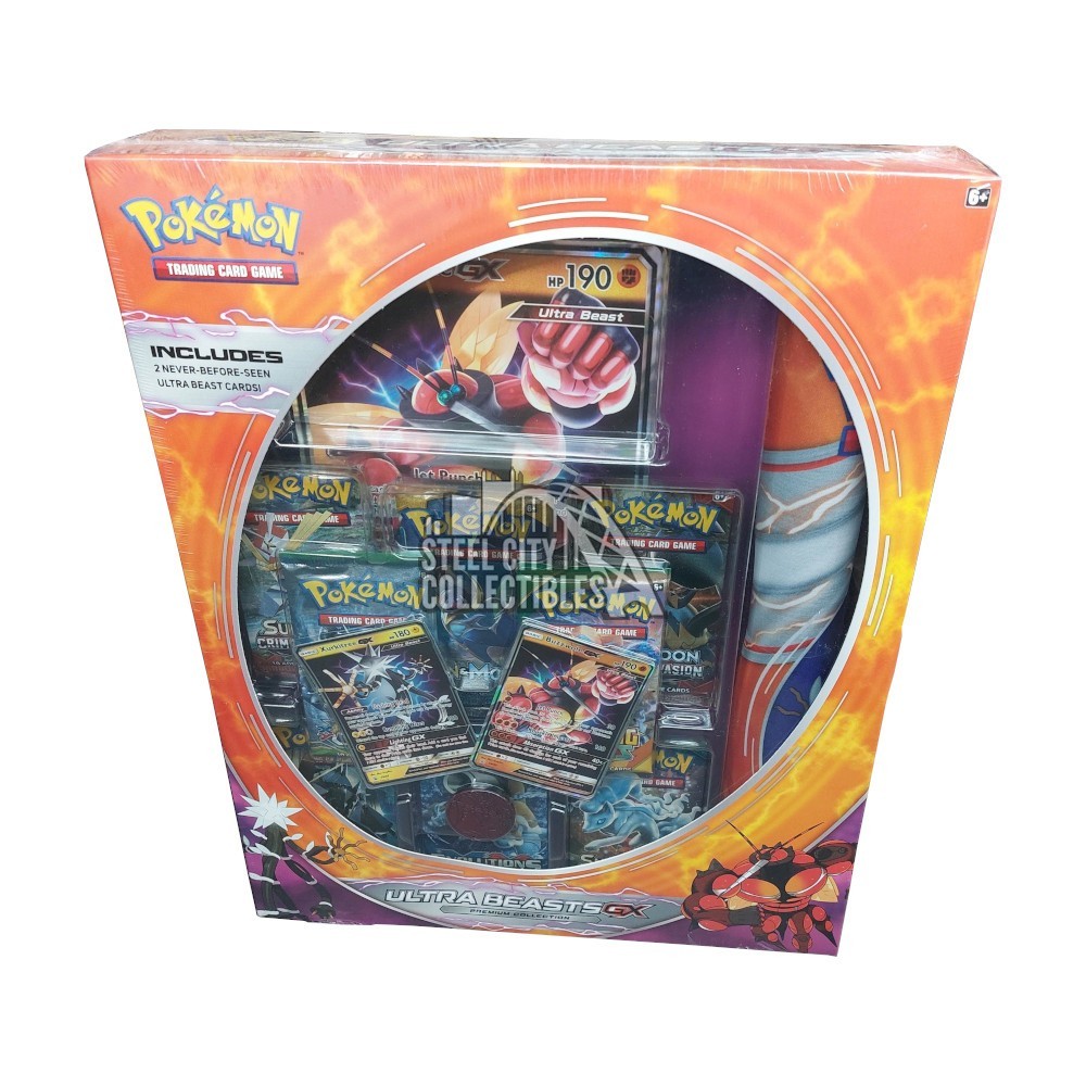 Pokemon Ultra Beasts GX Premium Collection Box [Buzzwole-GX and  Xurkitree-GX]