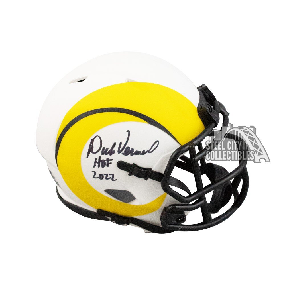 Dick Vermeil HOF 2022 Autographed Rams Flash Mini Football Helmet - BAS  (White Ink)