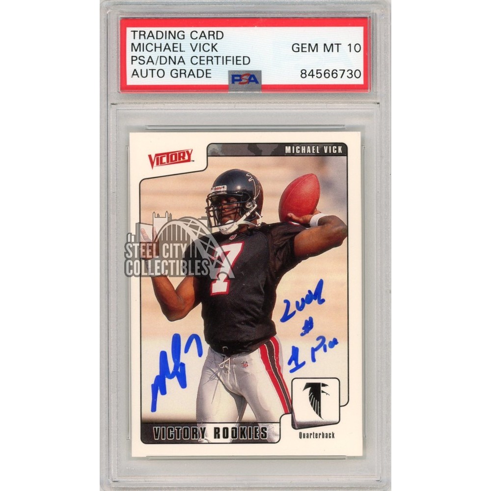 Michael Vick 2001 Upper Deck Victory "2001 #1 Pick" Autograph Rookie