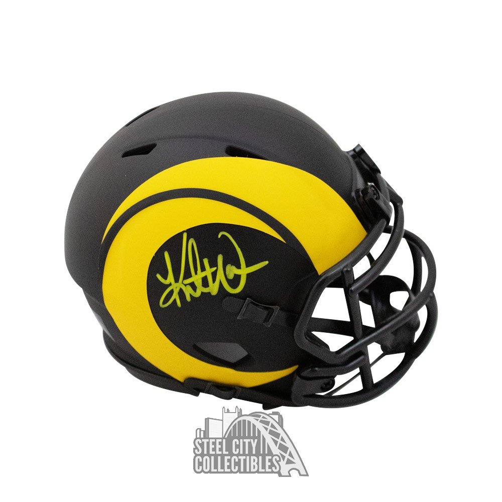 Kurt Warner Autographed St Louis Rams Eclipse Mini Football Helmet - BAS COA