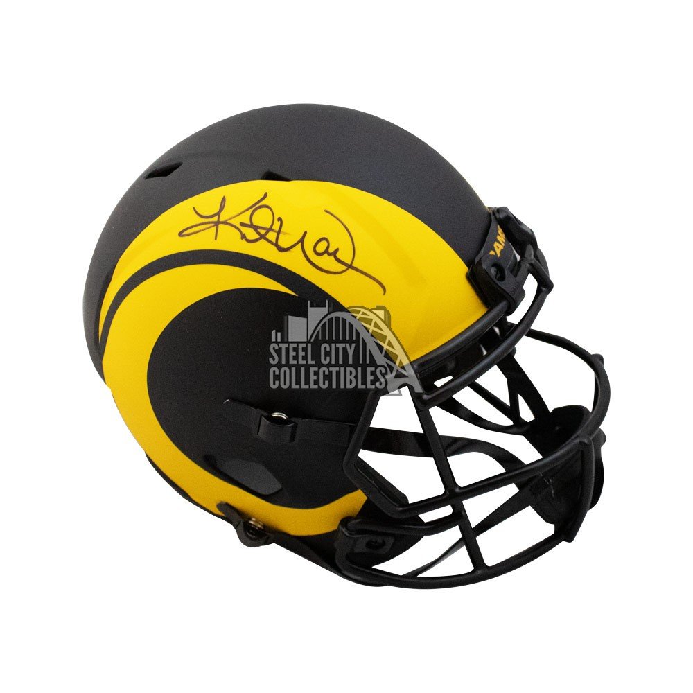 Kurt Warner Autographed Rams Eclipse Replica Full-Size Football Helmet -  BAS COA (Black Ink)
