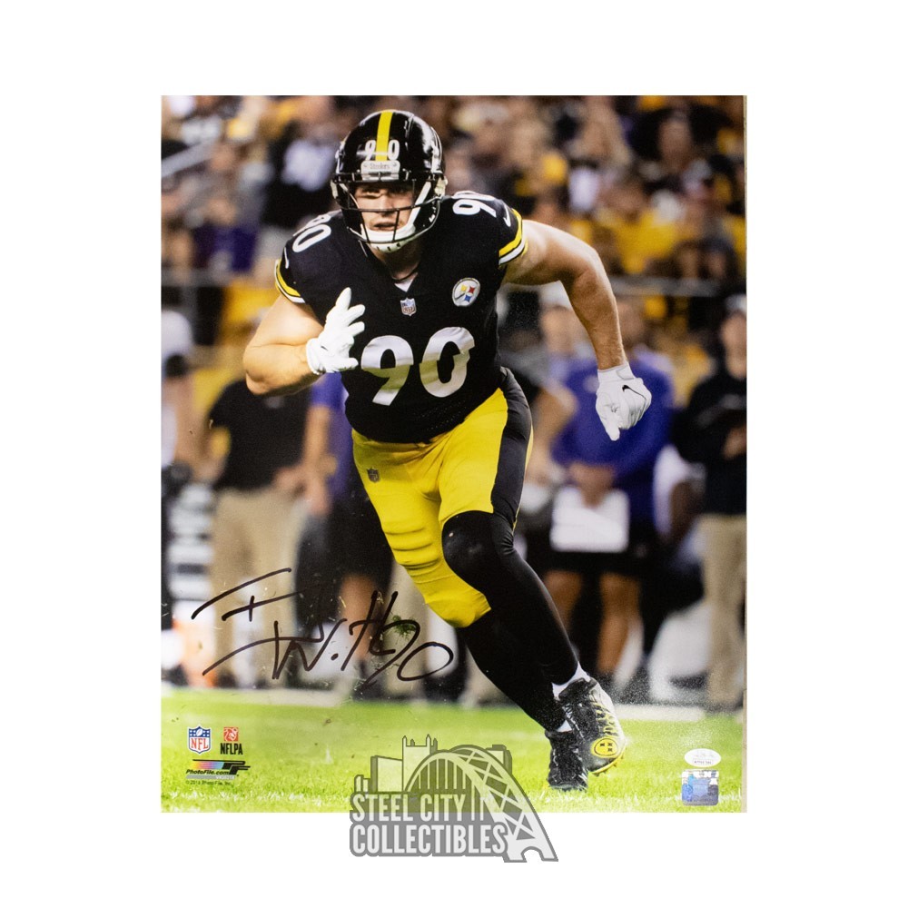 T.J. Watt Signed Full Size Football JSA COA Pittsburgh Steelers Autograph