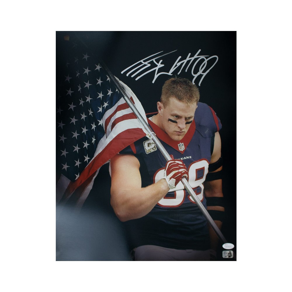 J.J. Watt Autographed Houston Texans 16x20 Photo - JSA COA/Watt Hologram (A)